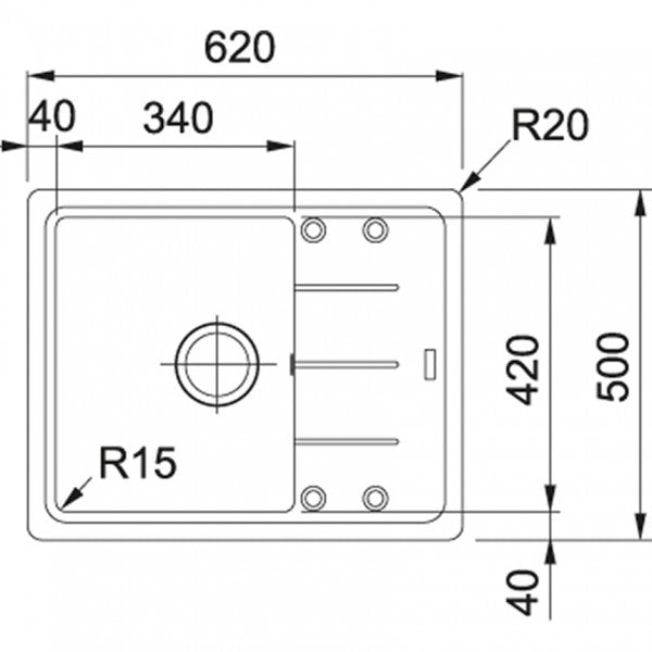 Franke Basis BFG 611-62, Küchenspüle, 114.0285.111 "sahara"